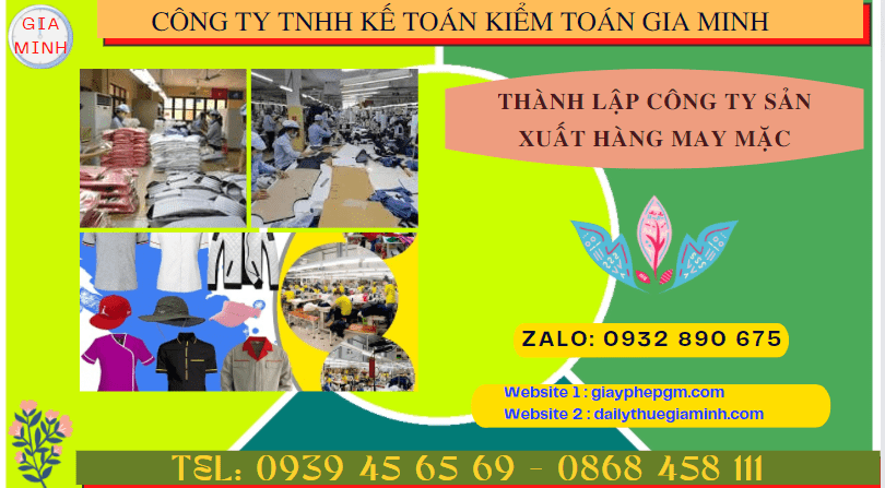 Hồ sơ thành lập công ty sản xuất hàng may mặc tại Phú Yên