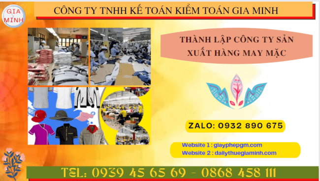 Hồ sơ thành lập công ty sản xuất hàng may mặc tại Quảng Bình