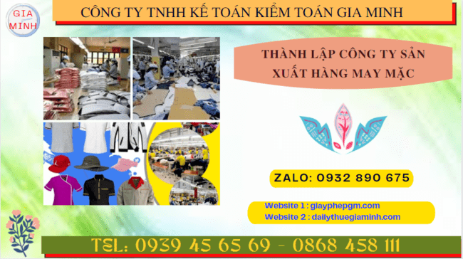 Hồ sơ thành lập công ty sản xuất hàng may mặc tại Quảng Trị