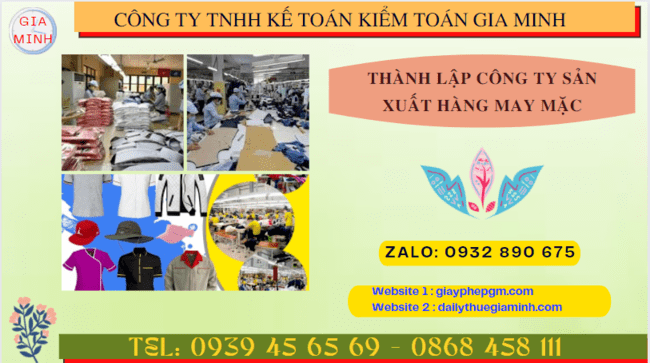 Thành lập công ty sản xuất hàng may mặc tại tây ninh 8 Hồ sơ thành lập công ty sản xuất hàng may mặc tại Tây Ninh