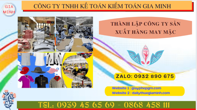 Hồ sơ thành lập công ty sản xuất hàng may mặc tại Thành Phố Hà Nội