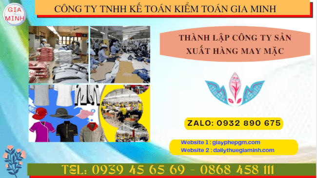 Hồ sơ thành lập công ty sản xuất hàng may mặc tại Thành Phố Hải Phòng