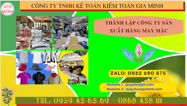 Hồ sơ thành lập công ty sản xuất hàng may mặc tại Thừa Thiên Huế