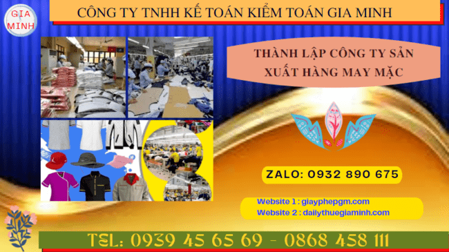 Hồ sơ thành lập công ty sản xuất hàng may mặc tại Ninh Kiều