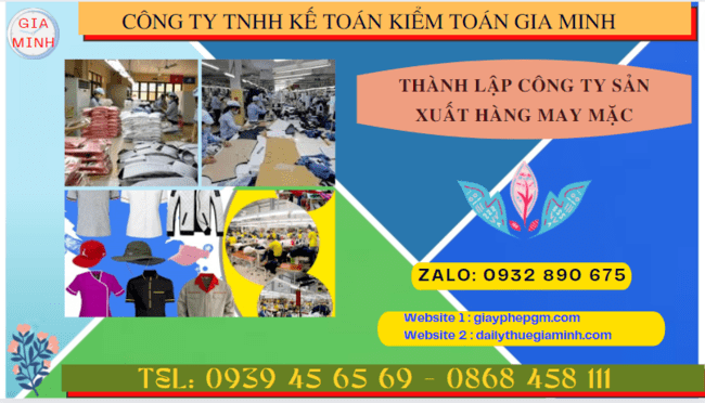 Hồ sơ thành lập công ty sản xuất hàng may mặc tại Thành phố Châu Đốc