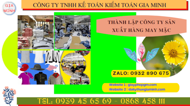 Hồ sơ thành lập công ty sản xuất hàng may mặc tại TP Hải Phòng 