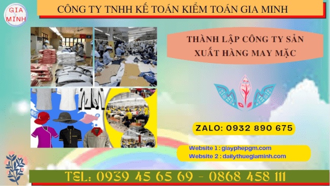 Hồ sơ thành lập công ty sản xuất hàng may mặc tại TP Hồ Chí Minh