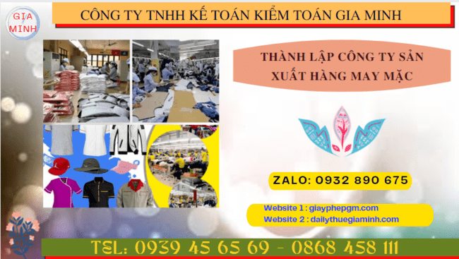 Hồ sơ thành lập công ty sản xuất hàng may mặc tại Trà Vinh