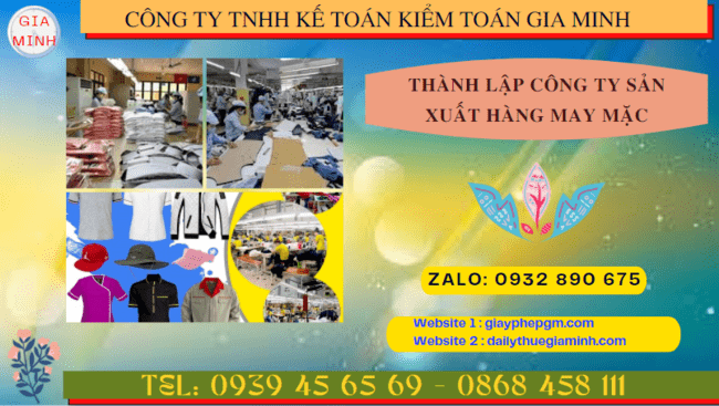 THÀNH LẬP CÔNG TY SẢN XUẤT HÀNG MAY MẶC TẠI TUYÊN QUANG 4 Hồ sơ thành lập công ty sản xuất hàng may mặc tại Tuyên Quang