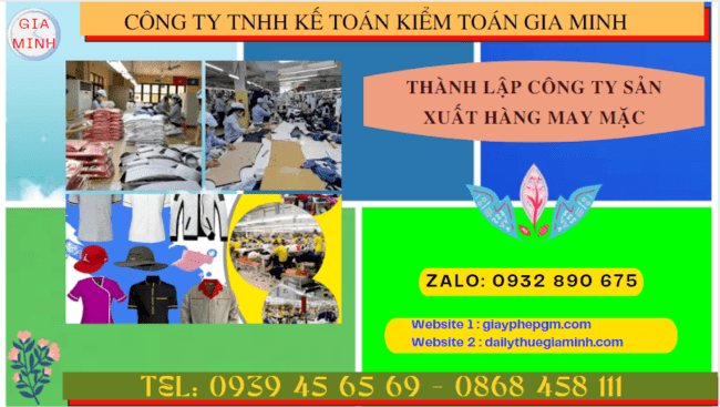Hồ sơ thành lập công ty sản xuất hàng may mặc tại Vũng Tàu