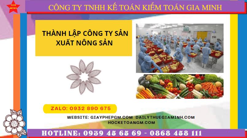 Hồ sơ thành lập công ty sản xuất nông sản tại Bà Rịa Vũng Tàu