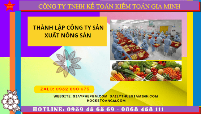 Hồ sơ thành lập công ty sản xuất nông sản tại Bến Tre