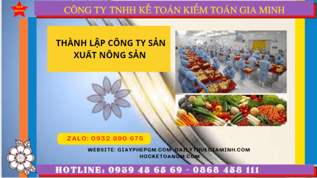 Hồ sơ thành lập công ty sản xuất nông sản tại Bình Phước