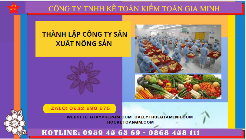Hồ sơ thành lập công ty sản xuất nông sản tại Hải Phòng
