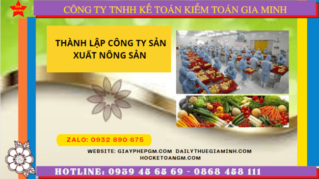 Hồ sơ thành lập công ty sản xuất nông sản tại Hòa Bình