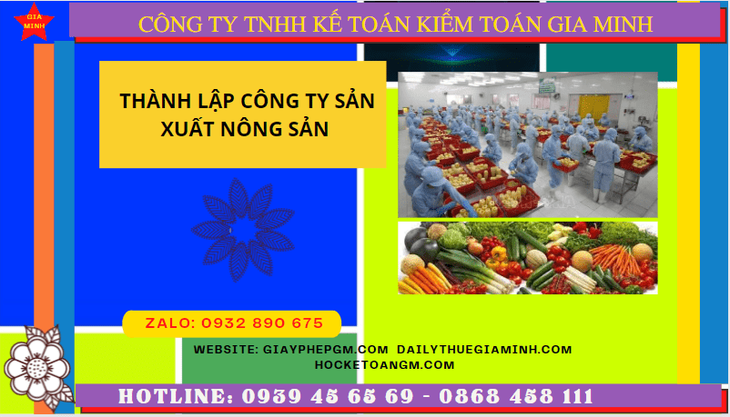 Hồ sơ thành lập công ty sản xuất nông sản tại Huế