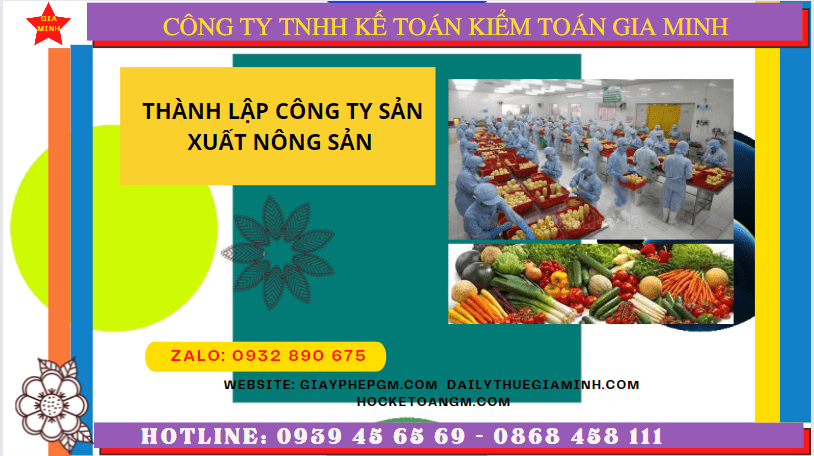 Hồ sơ thành lập công ty sản xuất nông sản tại Khánh Hòa