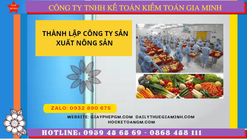 Hồ sơ thành lập công ty sản xuất nông sản tại Long An