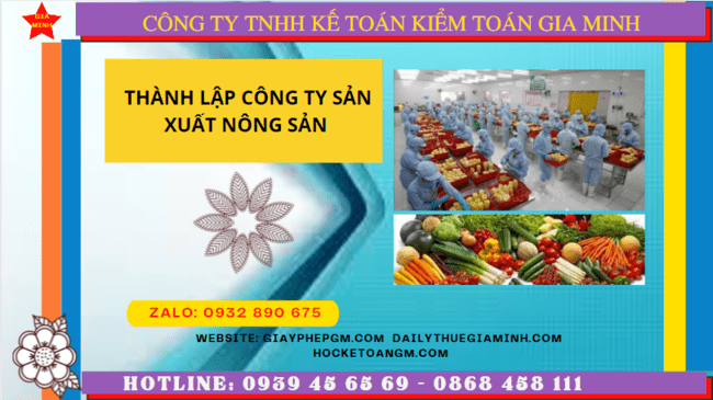 Hồ sơ thành lập công ty sản xuất nông sản tại Ninh Thuận