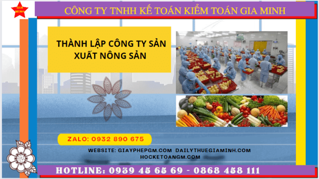 Hồ sơ thành lập công ty sản xuất nông sản tại Phú Yên