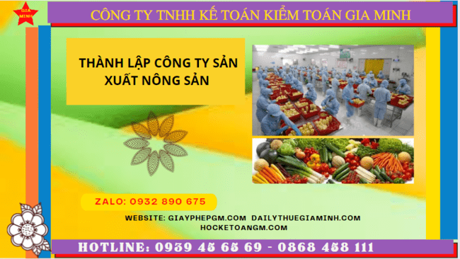 Hồ sơ thành lập công ty sản xuất nông sản tại Quảng Bình