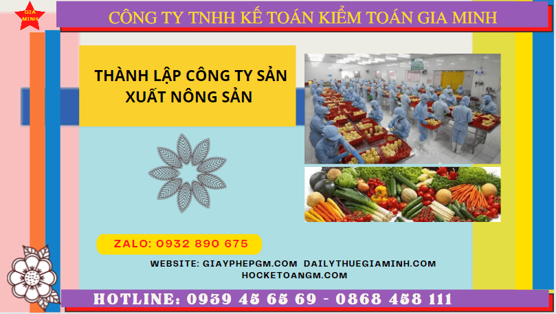 Hồ sơ thành lập công ty sản xuất nông sản tại Sóc Trăng