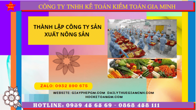 Hồ sơ thành lập công ty sản xuất nông sản tại Thái Bình