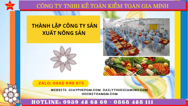 Hồ sơ thành lập công ty sản xuất nông sản tại Thanh Hóa