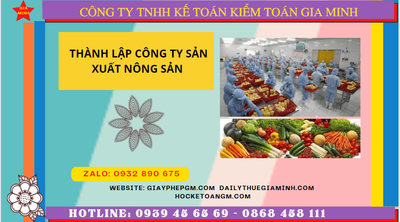 Hồ sơ thành lập công ty sản xuất nông sản tại Thành Phố Hồ Chí Minh
