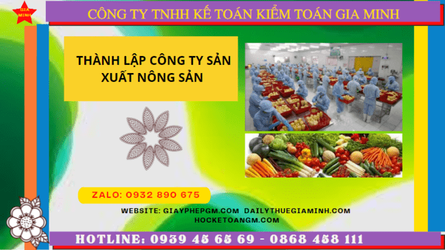 Hồ sơ thành lập công ty sản xuất nông sản tại Vũng Tàu
