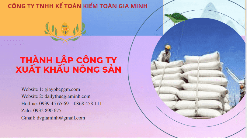 Hồ sơ thành lập công ty xuất khẩu nông sản tại Bình Định