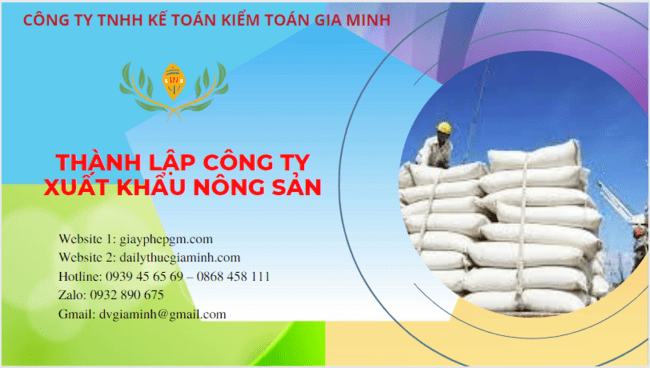 Hồ sơ thành lập công ty xuất khẩu nông sản tại Bình Dương