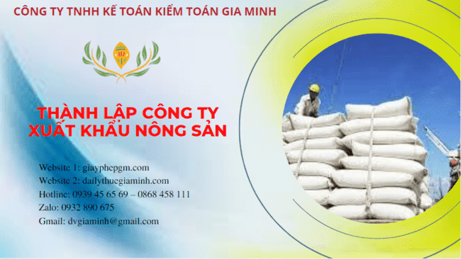 Hồ sơ thành lập công ty xuất khẩu nông sản tại Bình Phước
