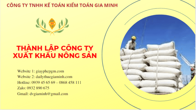 Hồ sơ thành lập công ty xuất khẩu nông sản tại Bình Thuận
