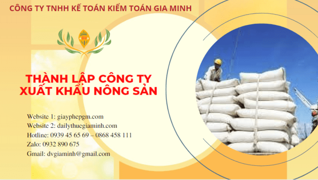 Hồ sơ thành lập công ty xuất khẩu nông sản tại Cần Thơ