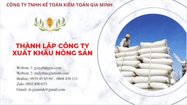 Thành lập công ty xuất khẩu nông sản tại điện biên 4 Hồ sơ thành lập công ty xuất khẩu nông sản tại Điện Biên