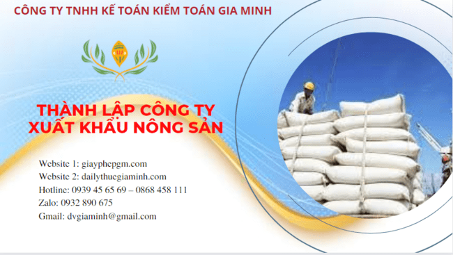 Hồ sơ thành lập công ty xuất khẩu nông sản tại Hà Giang