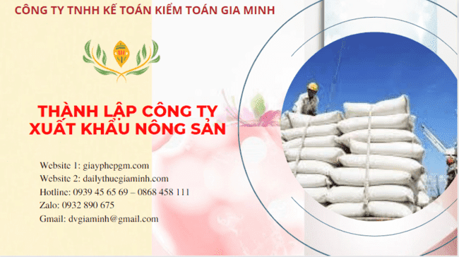 Hồ sơ thành lập công ty xuất khẩu nông sản tại Hà Nội