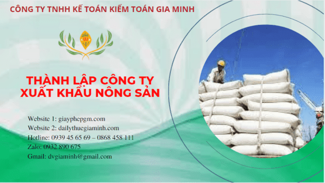 Hồ sơ thành lập công ty xuất khẩu nông sản tại Hải Phòng