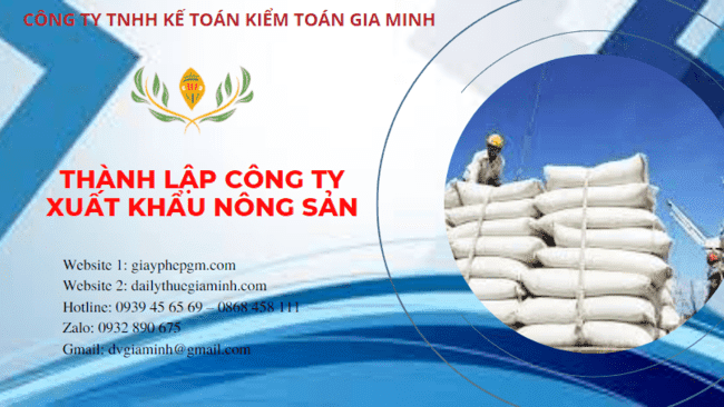 Hồ sơ thành lập công ty xuất khẩu nông sản tại Hòa Bình
