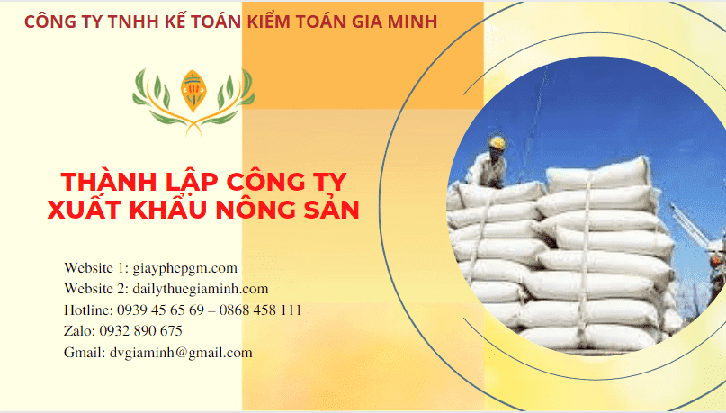 Hồ sơ thành lập công ty xuất khẩu nông sản tại Kiên Giang