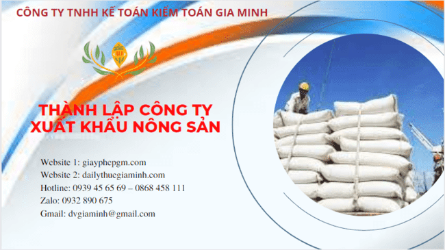 Thành lập công ty xuất khẩu nông sản tại lai châu 4 Hồ sơ thành lập công ty xuất khẩu nông sản tại Lai Châu