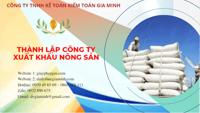 Hồ sơ thành lập công ty xuất khẩu nông sản tại Long An
