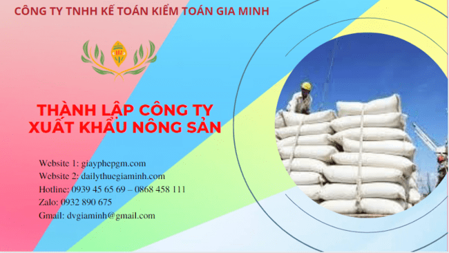 Hồ sơ thành lập công ty xuất khẩu nông sản tại Nam Định