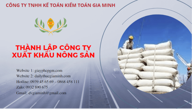 Hồ sơ thành lập công ty xuất khẩu nông sản tại Nghệ An
