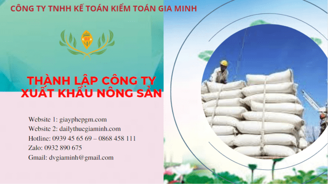 Hồ sơ thành lập công ty xuất khẩu nông sản tại Ninh Thuận