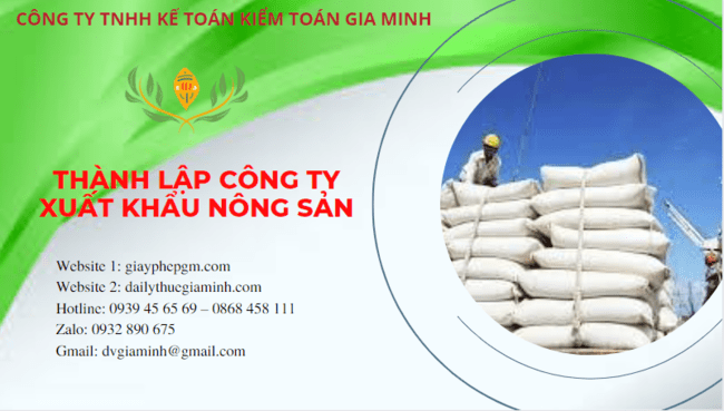 Hồ sơ thành lập công ty xuất khẩu nông sản tại Quảng Nam