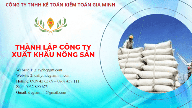 Hồ sơ thành lập công ty xuất khẩu nông sản tại Tây Ninh