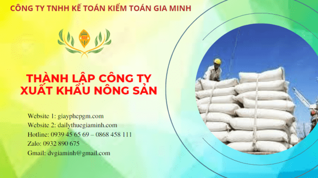 Hồ sơ thành lập công ty xuất khẩu nông sản tại Thanh Hóa
