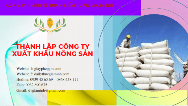 Hồ sơ thành lập công ty xuất khẩu nông sản tại Thành Phố Cần Thơ